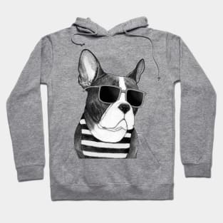 Frenchie Summer Style b&w Hoodie